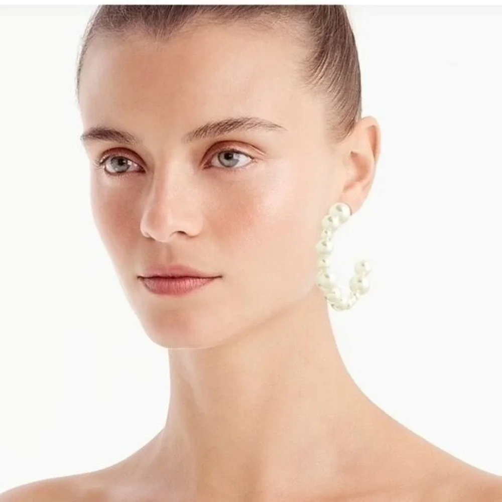 J. Crew‎ Women's Mixed Pearl Hoop Earrings